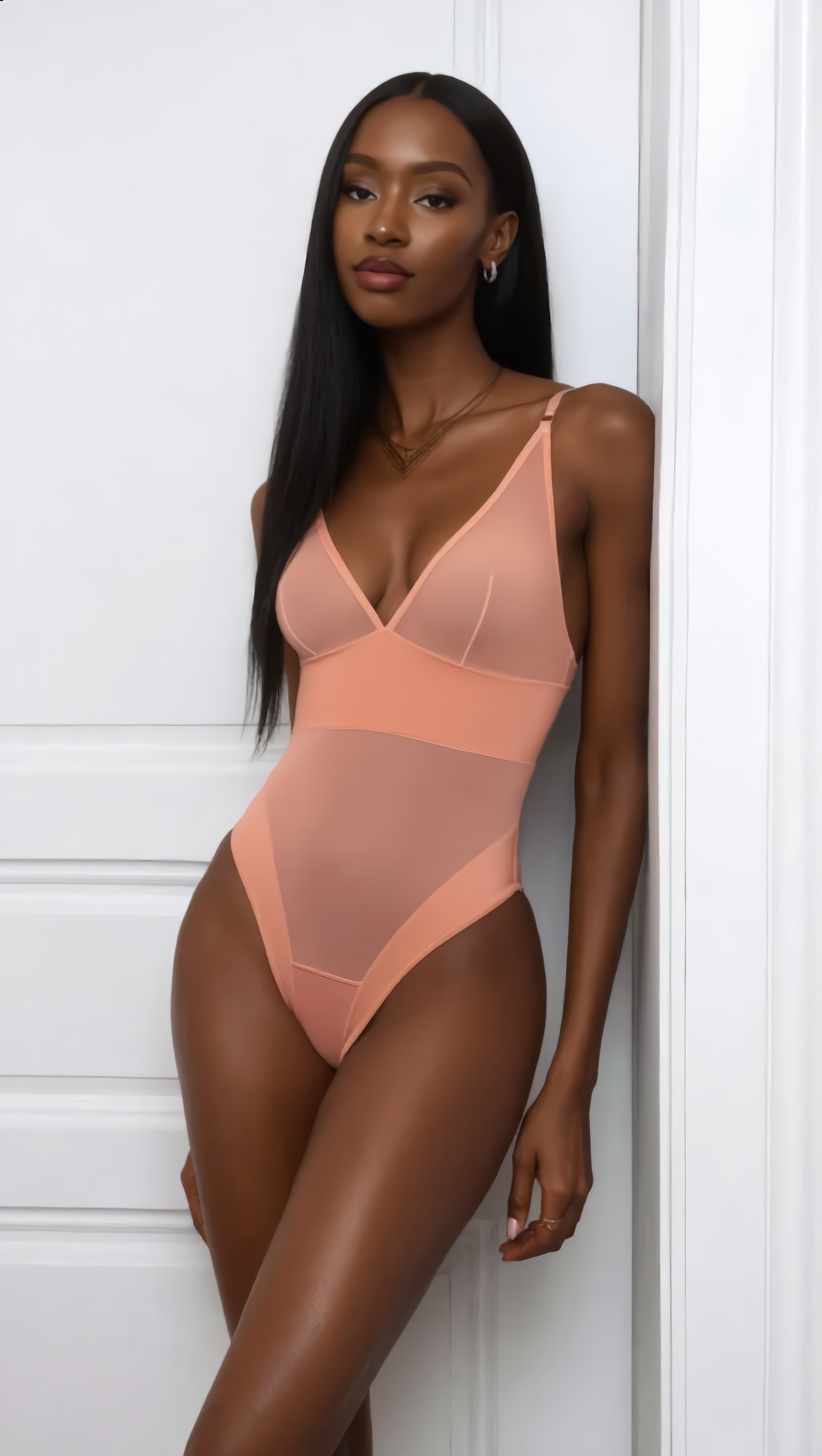 SENSUELLE FAWN THONG BODYSUIT