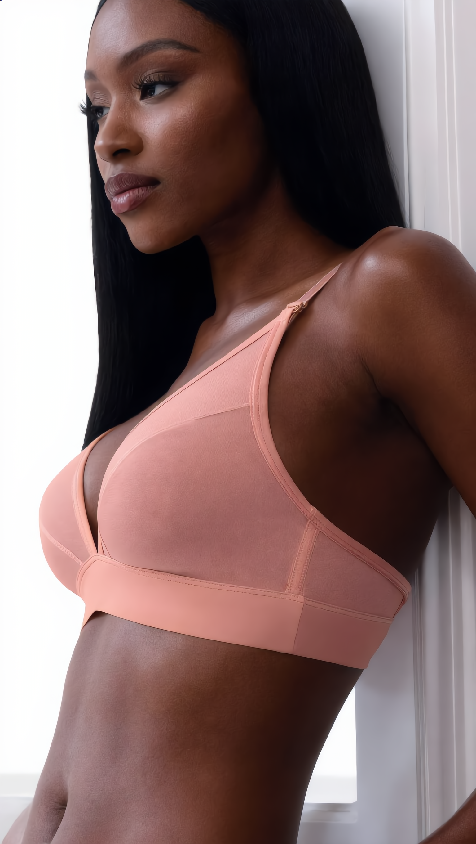 SENSUELLE FAWN MESH BRALETTE