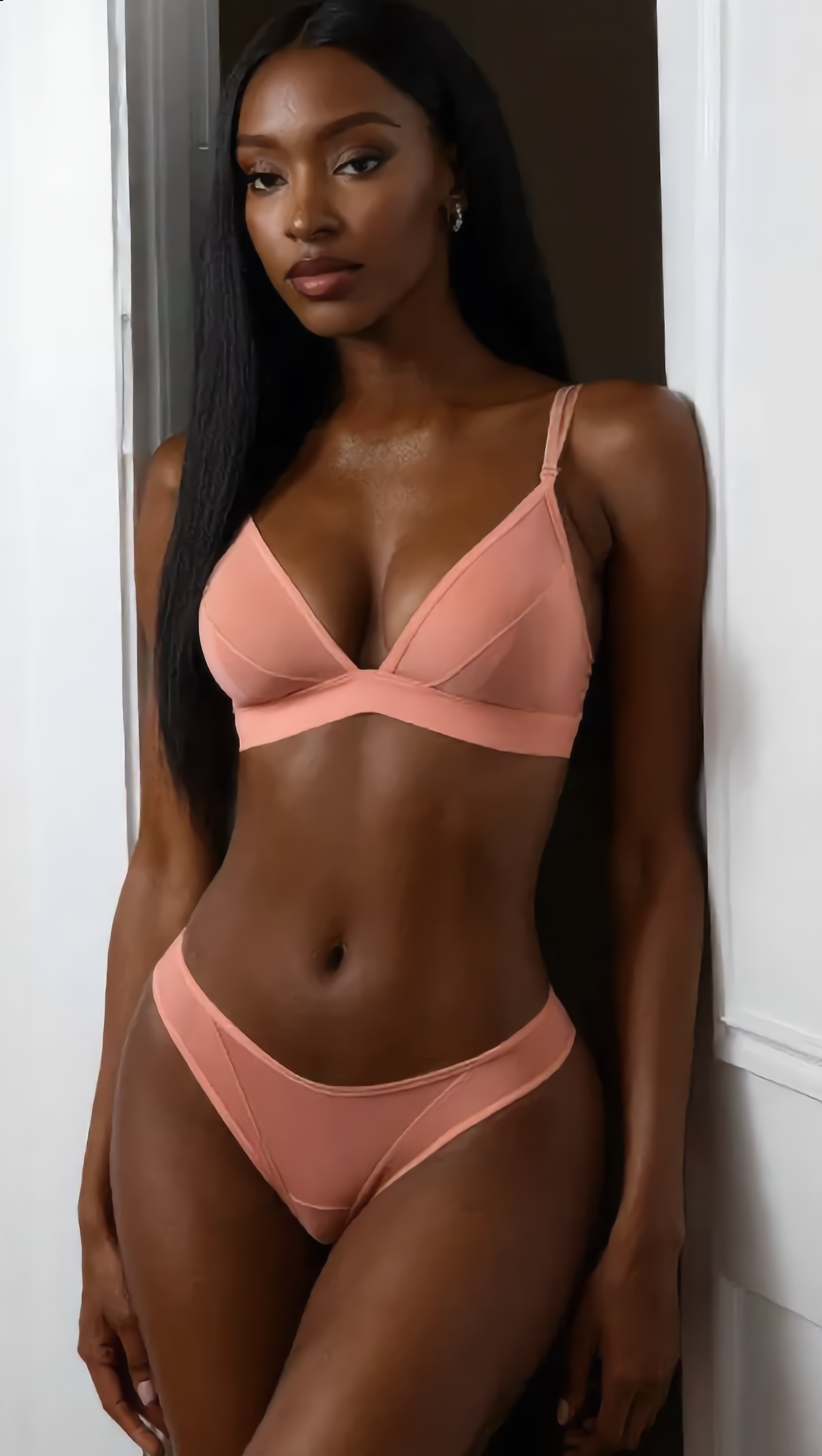 SENSUELLE FAWN MESH THONG